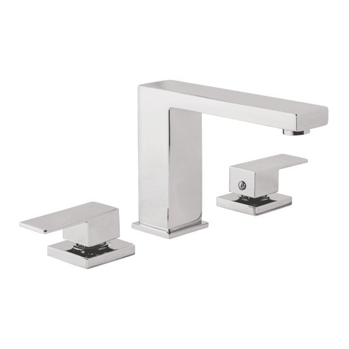 Mezcladora para Lavabo con Taladros Separados, Acabado Cromo, Diseño Clásico y Funcional, Marca Foset Kubo, Clave 44080