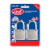 Juego de candados de acero largos 45 mm, llave estándar, 2 piezas Lock L22L452