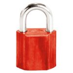Candado No.9 corto 38 mm, color rojo, llave estándar Lock L9S38ERJ