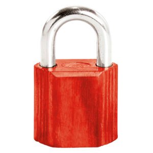 Candado No.9 corto 38 mm, color rojo, llave estándar Lock L9S38ERJ