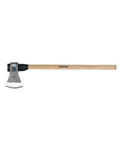 Hacha Labor Entera Truper 4 lb Mango de Madera 36" - Tecnología de Transmisión de Fuerza para Trabajos Forestales Intensivos que Proporciona Sensación Auténtica con Máxima Potencia de Corte (Clave 102981)
