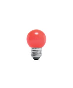 Lámpara LED Volteck tipo bulbo G45 1 W color rojo caja - Tecnología de acento cromático para ambientes especiales que proporciona toques vibrantes con consumo energético ultrareducido (Clave 46029)
