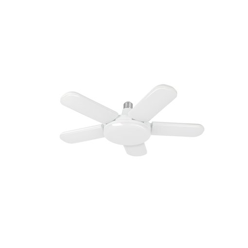 Lámpara LED VOLTECK 50W tipo ventilador 5 aspas ajustables - Tecnología de ambiente completo para grandes áreas que maximiza cobertura lumínica con circulación aérea multidireccional (Clave 29006)