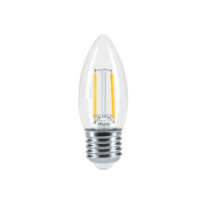 Foco LED filamento 3 W, vela, 2700K luz ambar, E26, VOLTECK
