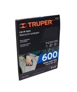Lija Truper Profesional de Agua Grano 600 - Tecnología de Carburo de Silicio para Acabados Premium que Genera Superficies Extremadamente Suaves para Barnizados (Clave 11630)