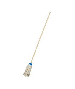 Trapeador de pabilo de algodón 300 g con bastón de madera 120 cm Foy LIM01