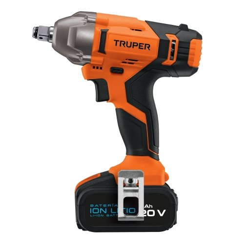 Llave Truper Pro de Impacto 1/2" 20V - Tecnología de Torque 133 lb/ft con Batería 4Ah para Trabajos Móviles que Elimina las Restricciones de Cables (Clave 101607)