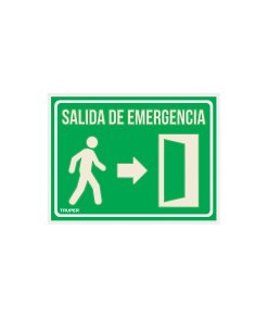 Letrero Truper Seguridad "SALIDA DE EMERGENCIA" 21 x 28 cm - Tecnología de Señalización para Espacios Públicos que Identifica Claramente los Puntos de Escape en Casos de Emergencia (Clave 18348)