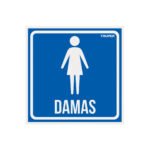 Letrero de señalización 'DAMAS', 19 x 19 cm, TRUPER