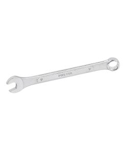 Llave combinada de 9 mm x 130 mm de largo, herramienta ideal para trabajos en espacios reducidos, PRETUL, clave 21903.