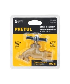 Llave para manguera de latón de 100g, 1/2', blíster, opción confiable para conectar mangueras, PRETUL, clave 23145.
