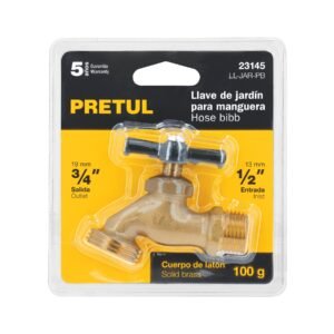 Llave p/manguera, de latón 100g, 1/2', blíster, PRETUL