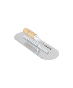 Llana Truper Profesional Canto Redondo 14" x 5" - Tecnología de Acabado con Mango de Madera para Superficies Cóncavas que Facilita el Redondeado de Bordes y Uniones (Clave 12397)