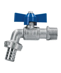 Llave de Esfera c/Maneral Corto, Latón, 130g, 1/2', ideal para conexiones de agua en sistemas domésticos, clave 48308 - FOSET