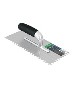 Llana Truper 11" Dentado Cuadrado 1/4" 6 Remaches Mango Comfort - Tecnología de Agarre Anatómico para Instalaciones Profesionales que Se Adapta Perfectamente a la Mano Reduciendo la Tensión en Tendones y Articulaciones (Clave 102779)
