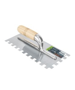 Llana Truper 11" Dentado Cuadrado 1/2" 10 Remaches Mango Madera - Tecnología de Distribución Uniforme para Materiales Pesados que Garantiza Soporte Completo en Piezas de Gran Tamaño y Peso (Clave 102704)