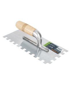 Llana Truper 11" Dentado Cuadrado 1/2" 6 Remaches Mango Madera - Tecnología de Control Superior para Adhesivos de Alta Densidad que Permite Dosificar con Precisión la Cantidad Exacta de Material (Clave 102703)