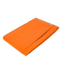 Lona de polietileno 4 x 5 m, naranja, 110 g/m2, durabilidad ideal para protección al aire libre, PRETUL clave 23758