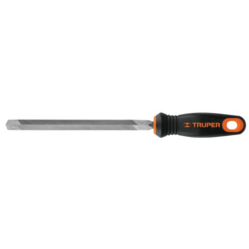 Lima triángulo Truper Comfort-Pro 8" - Tecnología de 32 dientes por pulgada para trabajos exigentes que incorpora mango de doble inyección para uso prolongado (Clave 15308)
