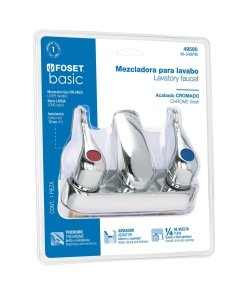 Mezcladora 4' Lavabo, ABS, Palanca, Blister, diseñada para instalaciones rápidas y sencillas, clave 49590 - FOSET BASIC