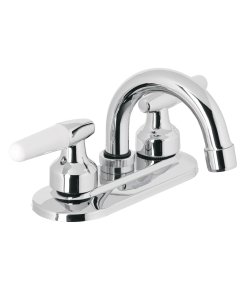 Mezcladora 4' para Lavabo con Cuello Curvo, Manerales Cono para un Diseño Funcional y Contemporáneo, Marca Foset, Clave 49204