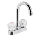 Mezcladora 4' para lavabo, cuello bar, manerales de acrílico