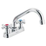 Mezcladora 4' para Lavabo con Cuello Tubular, Manerales Cruceta para un Control Preciso de Temperatura, Marca Foset, Clave 47688
