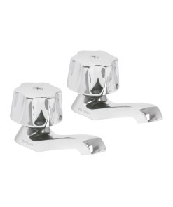 Juego de 2 Llaves Individuales para Lavabo, Manerales Metálicos, Resistente y Duradero, Ideal para Instalaciones de Lavabo, Clave 49234, Foset