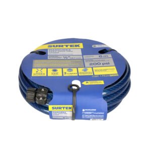 Manguera para jardín tejido spider con conector plástico 1/2", 6 m Surtek M12S6