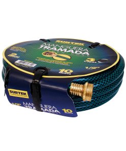 Manguera para jardín tramada con conector metálico 1/2", 10 m Surtek M12T10