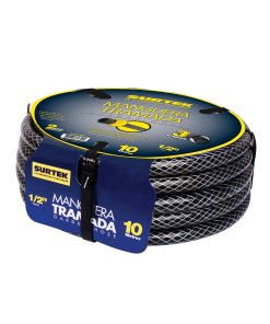 Manguera para jardín tramada gris con conector plásticos 1/2", 15 m Surtek M12T15P