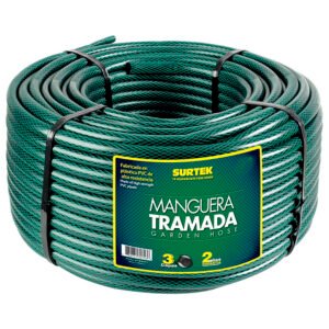 Manguera para jardín tramada en rollo verde 3/4", 100 m Surtek M34T100