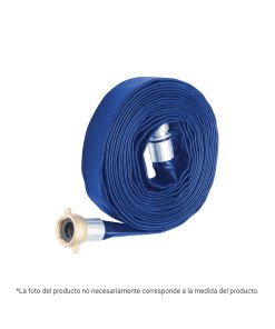 Rollo de manguera plana Truper 3" x 7.5m de descarga - Tecnología hidráulica industrial con conexiones para emergencias que permite evacuaciones rápidas en situaciones críticas (Clave 103649)