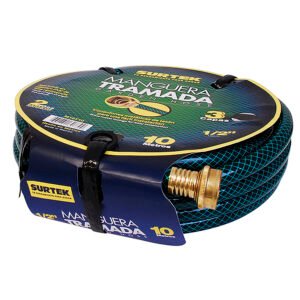 Manguera para jardín tramada con conector metálico 5/8", 20 m Surtek M58T20