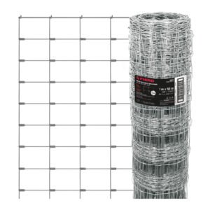Rollo malla borreguera, 1m x 50m acero galvanizado, 19kg