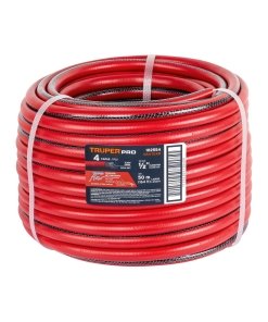 Metro de Manguera 1/2' Truper 4 Capas en Rollo de 50m - Material Premium para Uso Prolongado que Asegura Mayor Durabilidad (Clave 102554)