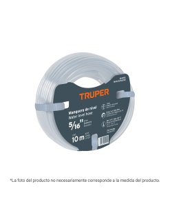 Manguera Truper Profesional de Nivel 1/4" - Tecnología de Precisión en Rollo de 10 m para Trabajos de Construcción que Garantiza Mediciones Exactas de Horizontalidad (Clave 104050)