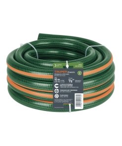 Manguera Truper Profesional de Jardín 1" - Tecnología de 3 Capas 10 m sin Conexiones para Sistemas de Riego que Maximiza el Flujo de Agua en Áreas Extensas (Clave 103952)