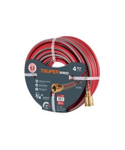 Manguera Truper Quad-Layer 25m 1/2" - Tecnología super reforzada para usos profesionales que incorpora conexiones metálicas y resiste condiciones adversas continuas (Clave 19793)