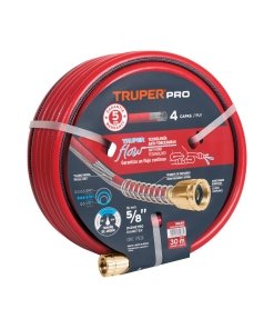 Manguera Truper Profesional 5/8" Super Reforzada - Tecnología de 4 Capas con 30 m y Conexiones Metálicas para Riego Intensivo que Resiste Alta Presión y Uso Continuo (Clave 16040)