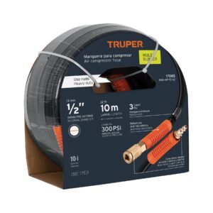 Manguera para compresor, de hule, 10m x 1/2', TRUPER