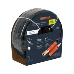 Manguera para compresor, de hule, 15m x 1/2', TRUPER
