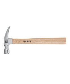 Martillo Pulido TRUPER 20 oz con uña recta y mango de madera - Diseño tradicional para clavado eficaz (Clave 16755)