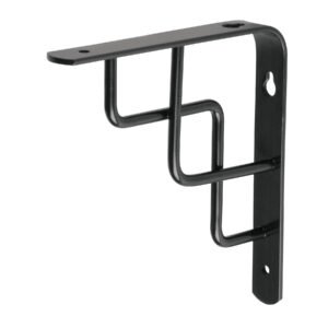 Ménsula reforzada negra 6 x 6', diseño escalera, FIERO