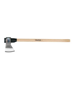 Hacha Media Labor Truper 3-1/2 lb Mango de Madera 36" - Tecnología de Absorción de Impacto para Uso Intensivo que Reduce la Fatiga y Previene Lesiones Durante Trabajos Prolongados (Clave 102983)