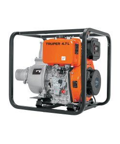 Motobomba autocebante 4"x4" TRUPER diesel 10HP - Tecnología agrícola de bajo consumo para operaciones prolongadas que reduce costos operativos manteniendo gran potencia (Clave 102422)