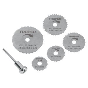 Kit de minidiscos sierra para herramienta rotativa, 6 piezas