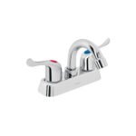 Mezcladora 4' lavabo, ABS, cuello curvo, palanca, BASIC