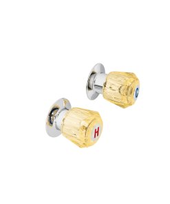 Juego de 2 Manerales Acrílico Ámbar para Regadera, Resistente y Duradero, Ideal para Instalaciones de Regadera, Clave 49462, Foset Basic