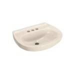Lavabo de porcelana con rebosadero, marfil, FOSET